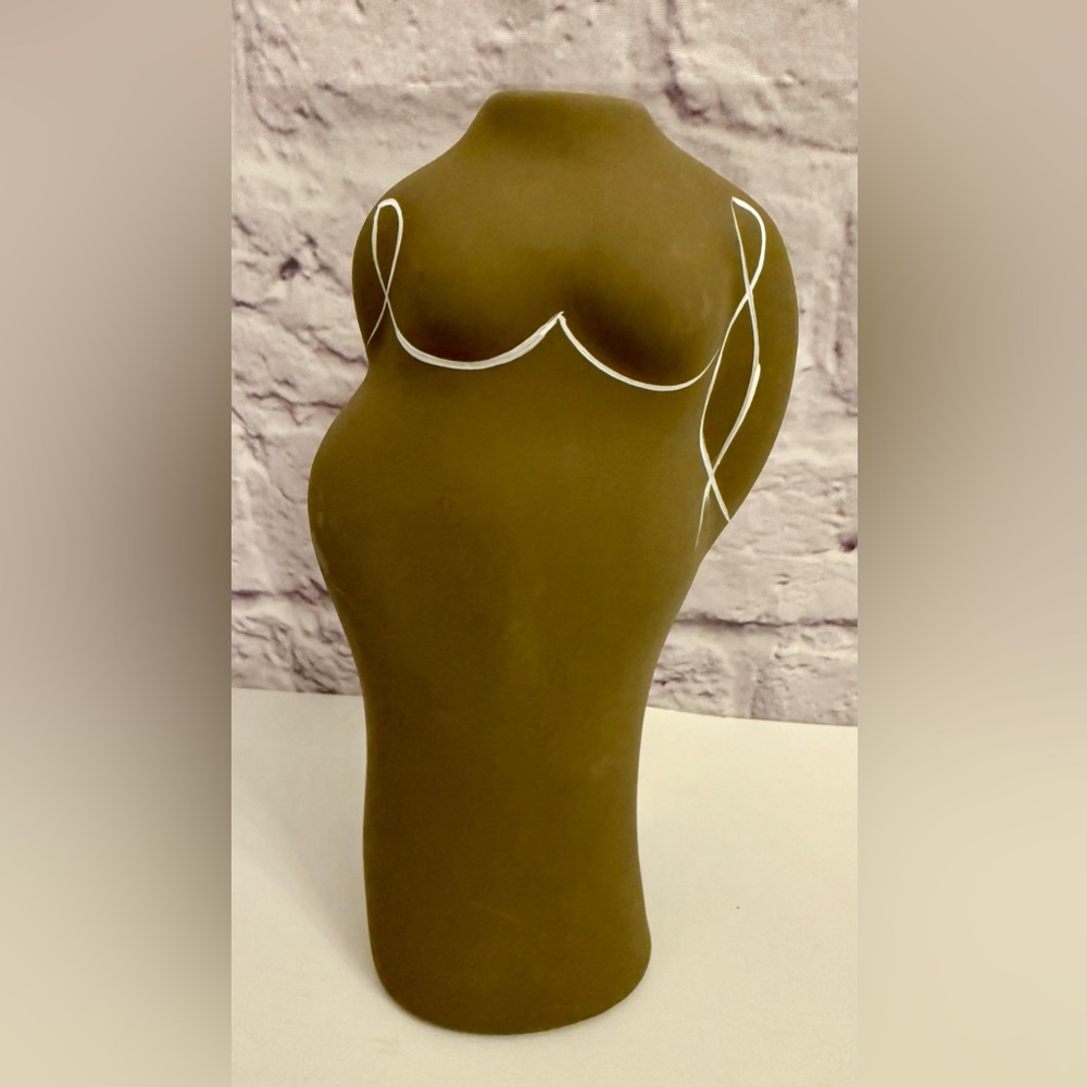Bloomingville Female Body Vase Sculptural Woman Torso Ceramic Bud Vase